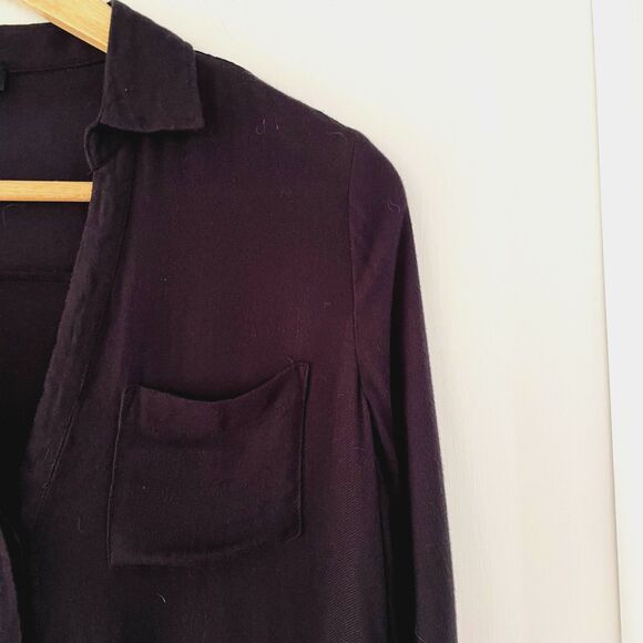 PAIGE Womens Casual Button Up Black V-Neck Long Sleeve Blouse Lightweight Size S - Picture 10 of 11